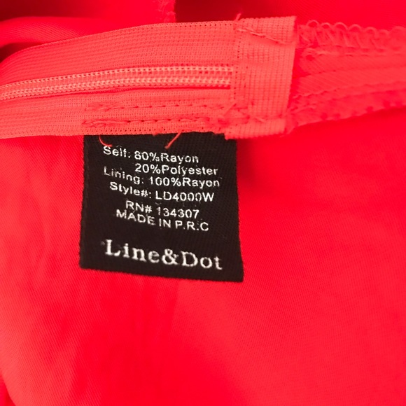 Line & Dot Long Sleeve Red Dress w Gold Buttons - Picture 7 of 7